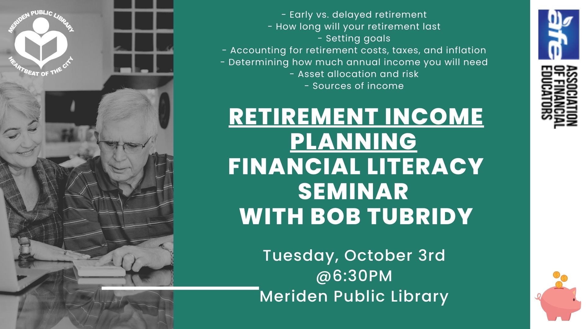 Retirement Income Planning - Financial Literacy Seminar with Bob Tubridy