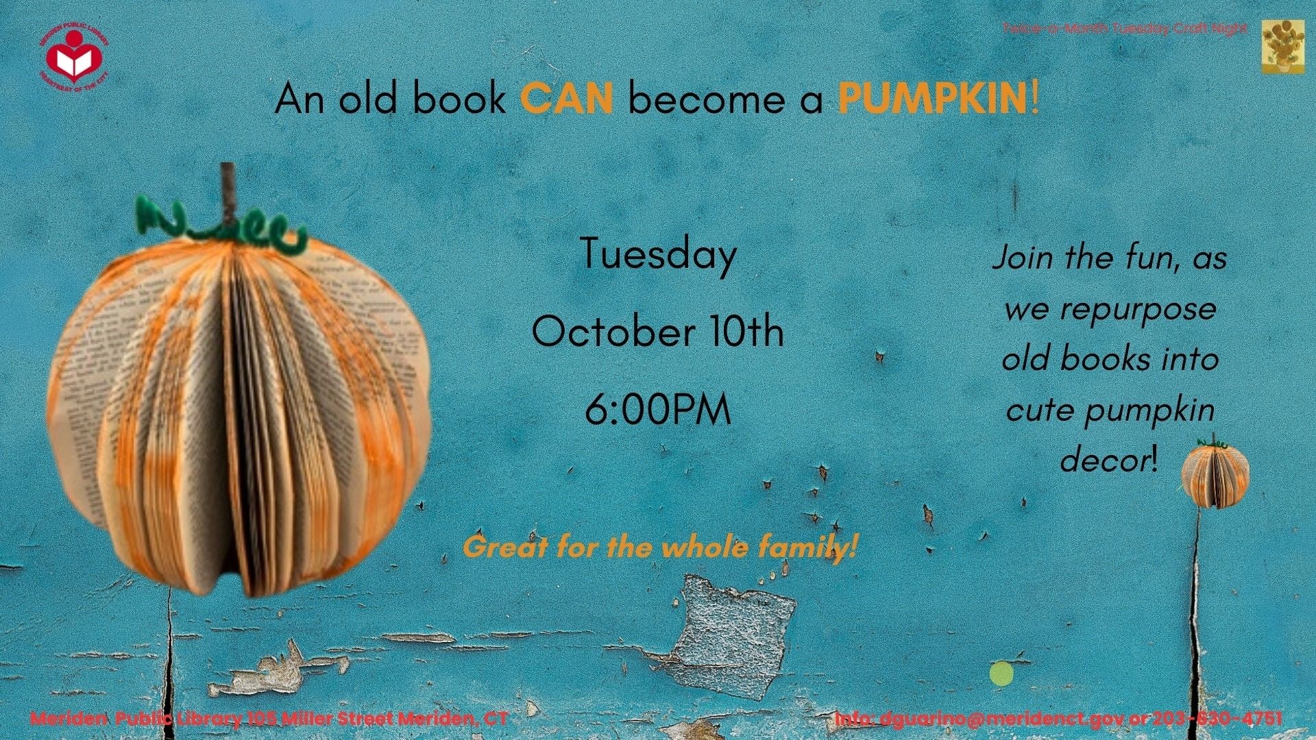 Tuesday Craft Book Pumpkins