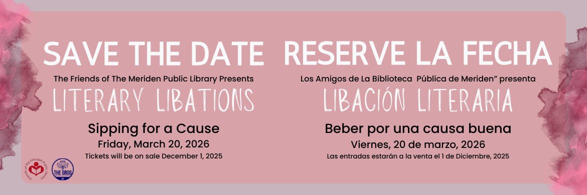 Save the Date Literary Libations Fundraiser Friday March 20, 2026