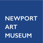 "Newport Art Museum" in white, with a navy blue background