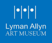 "Lyman Allyn Art Museum" with blue background