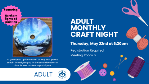 Northern lights CD painting to left of verbiage over blue background with various art supplies adorning right border