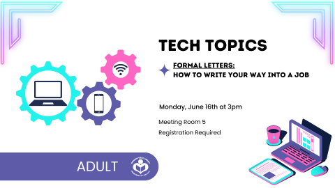 Gears and a laptop to left of verbiage with psychedelic colors