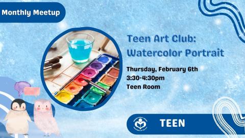 Paints and a brush to left of verbiage 