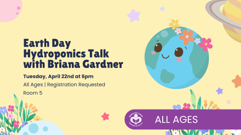 Earth with flower tiara to right of verbiage