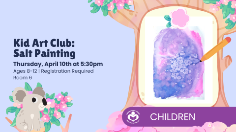 Salt galaxies painting inside a tree to right of verbiage 