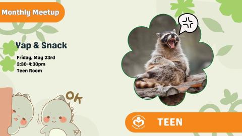 Racoon swearing to right of verbiage 