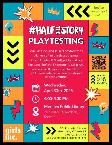 #HalftheStory Playtesting flyer
