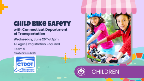 Kids riding bikes to right of verbiage 