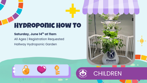 Hydroponic garden to right of verbiage 