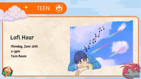 Anime teen sleeping to right of verbiage 