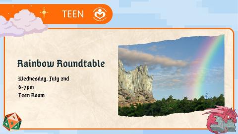 Rainbow to right of verbiage 