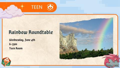 Rainbow to right of verbiage 