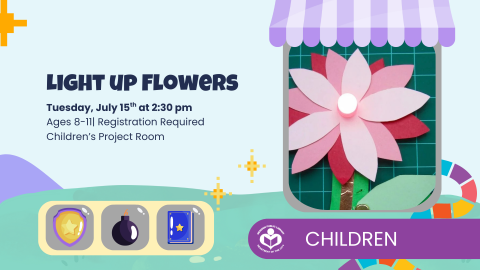 Led flower craft to right of verbiage