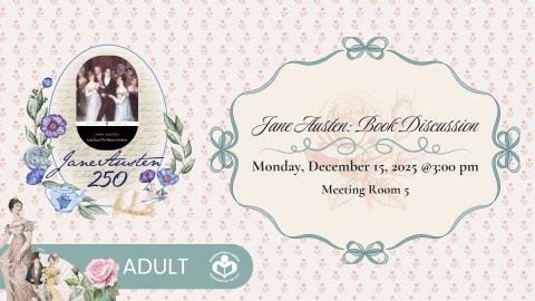 Jane Austen book to left of verbiage 