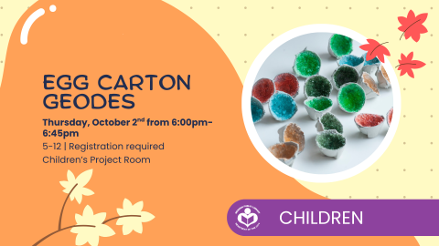 DIY egg carton geodes to right of verbiage 