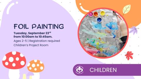 Foil painting to right of verbiage 