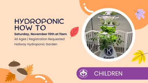 Hydroponic garden to right of verbiage 