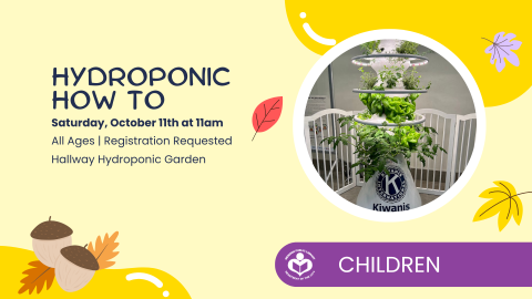 Hydroponic garden to right of verbiage 