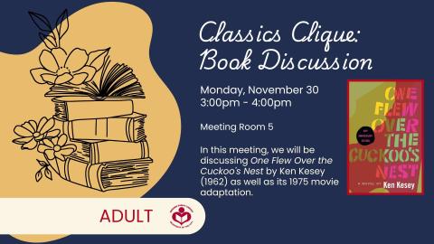 One Flew Over the Cuckoo's Nest novel to right of verbiage 