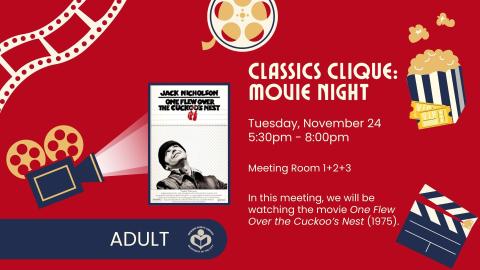 One Flew Over the Cuckoo's Nest film poster to left of verbiage 