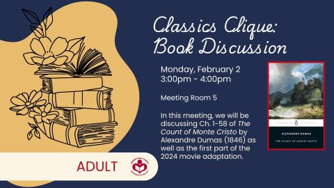 Count of Monte Cristo novel to right of verbiage 