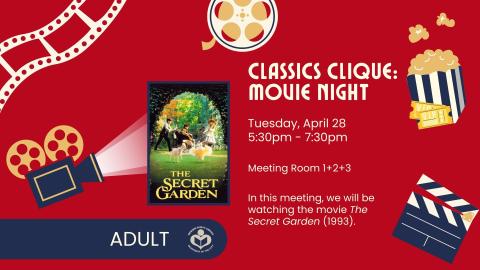 The Secret Garden film poster to left of verbiage 