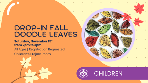 Doodle leaves craft to right of verbiage 