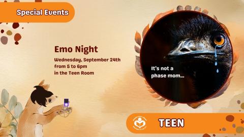 Emo bird to right of verbiage 