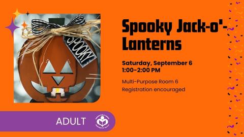 Jack o lantern craft to left of verbiage 