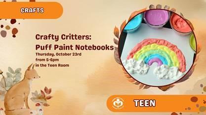 puff paint rainbow to right of verbiage