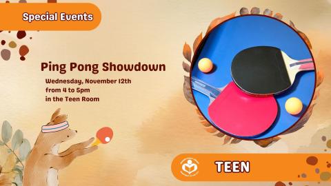 ping pong paddles to right of verbiage