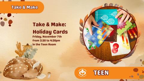 hands showing holiday cards to right of verbiage 