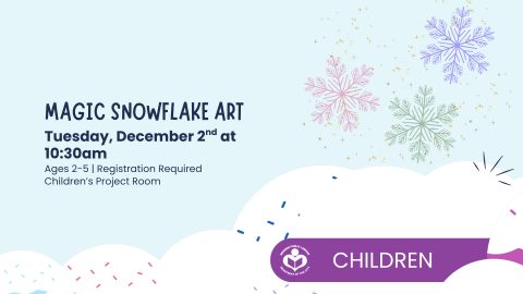 colorful snowflakes and sparkles to right of verbiage