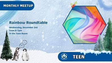 rainbow colors to right of verbiage