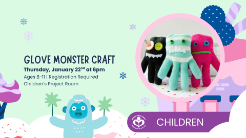 gloves with eyes and mouths to right of verbiage