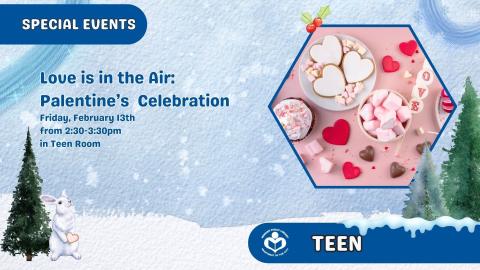 cupcakes, candy hearts, and heart cookies to right of verbiage