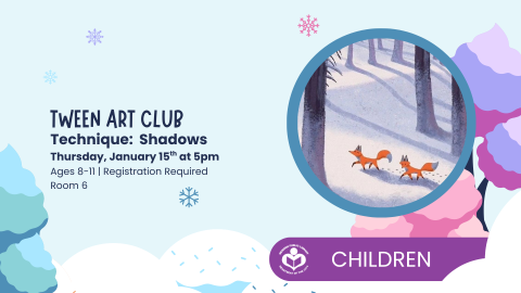 Painting of foxes to right of verbiage 