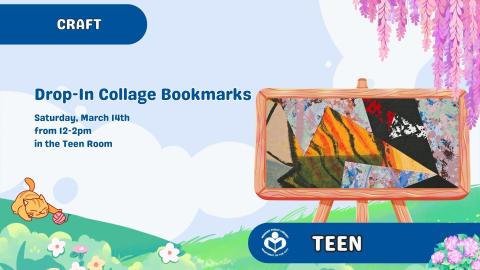 abstract collage art to right of verbiage