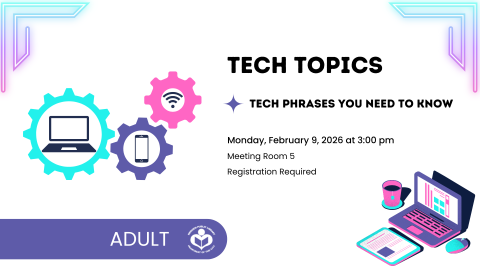 Gears and a laptop to left of verbiage with psychedelic colors