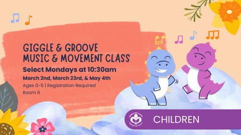 two dancing dinosaurs to right of verbiage