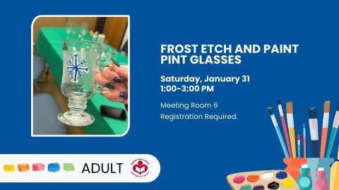 DIY frost etch and paint pint glass to left of verbiage 