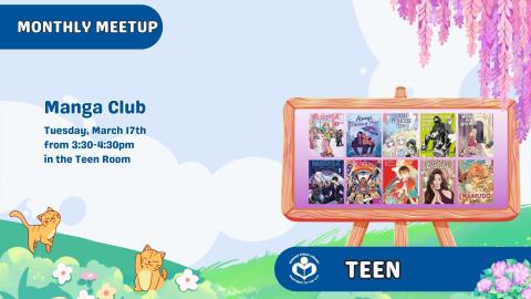 various manga book covers to right of verbiage