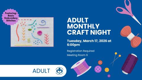 Embroidery craft to left of verbiage 