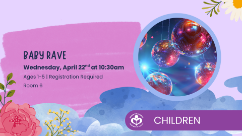 Hanging disco balls to right of verbiage 