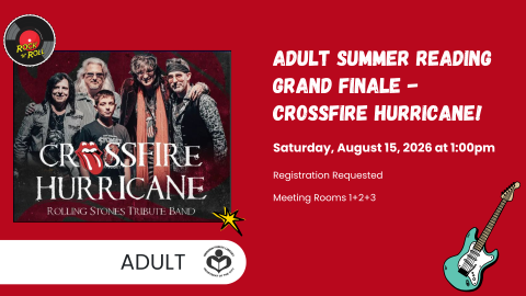 Crossfire Hurricane band to left of verbiage 