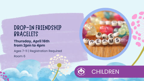 Friendship bracelet to right of verbiage 