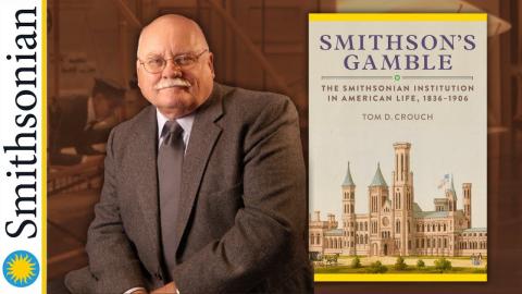 Smithsonian Curator Emeritus Tom Crouch to left of book