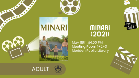 Minari (2021) film poster to left of verbiage 
