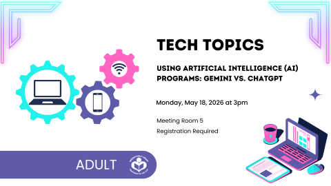 Gears and a laptop to left of verbiage with psychedelic colors